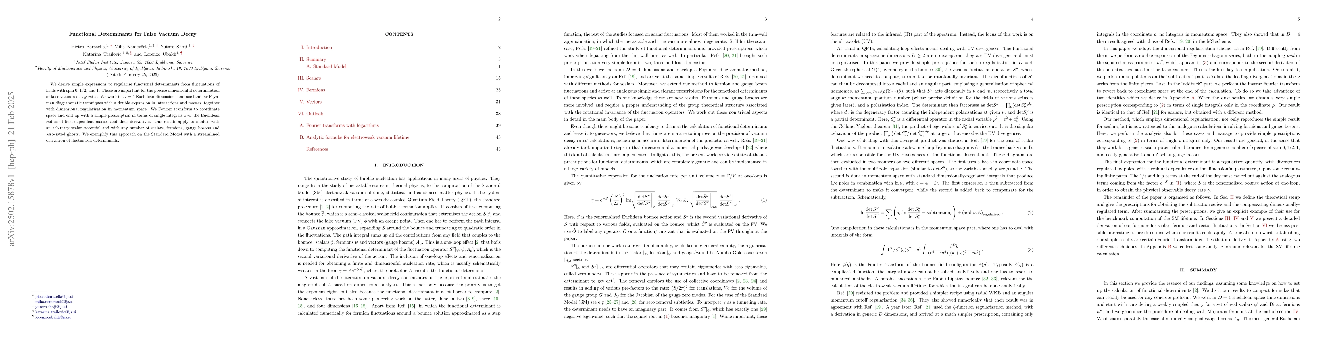 Thumbnail for Functional Determinants for False Vacuum Decay