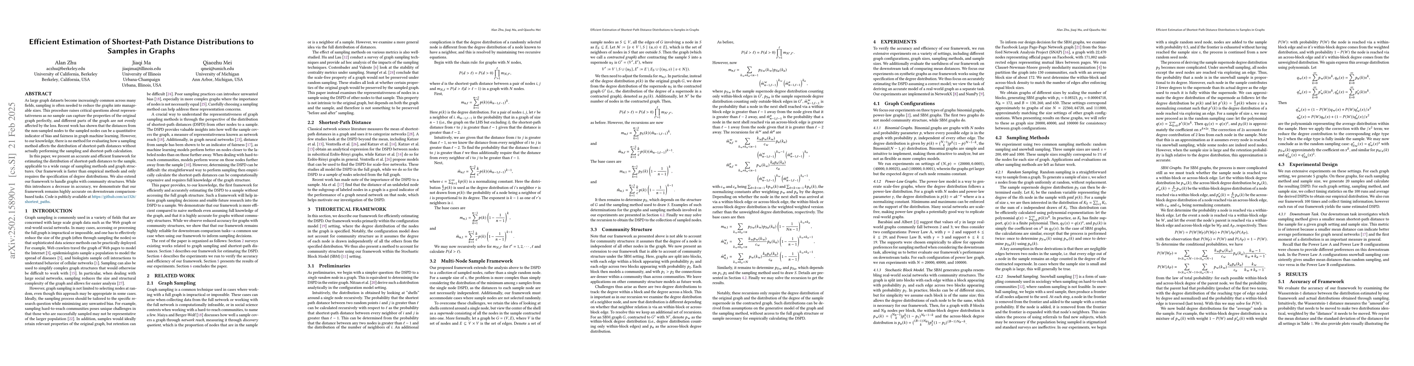 Thumbnail for Efficient Estimation of Shortest-Path Distance Distributions to Samples
  in Graphs
