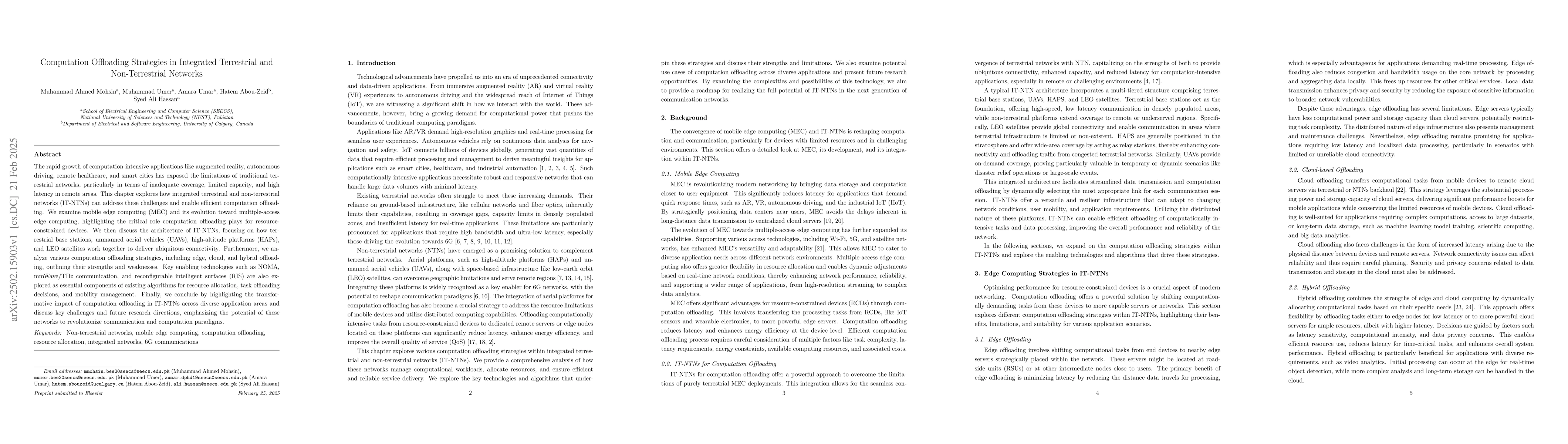 Thumbnail for Computation Offloading Strategies in Integrated Terrestrial and
  Non-Terrestrial Networks
