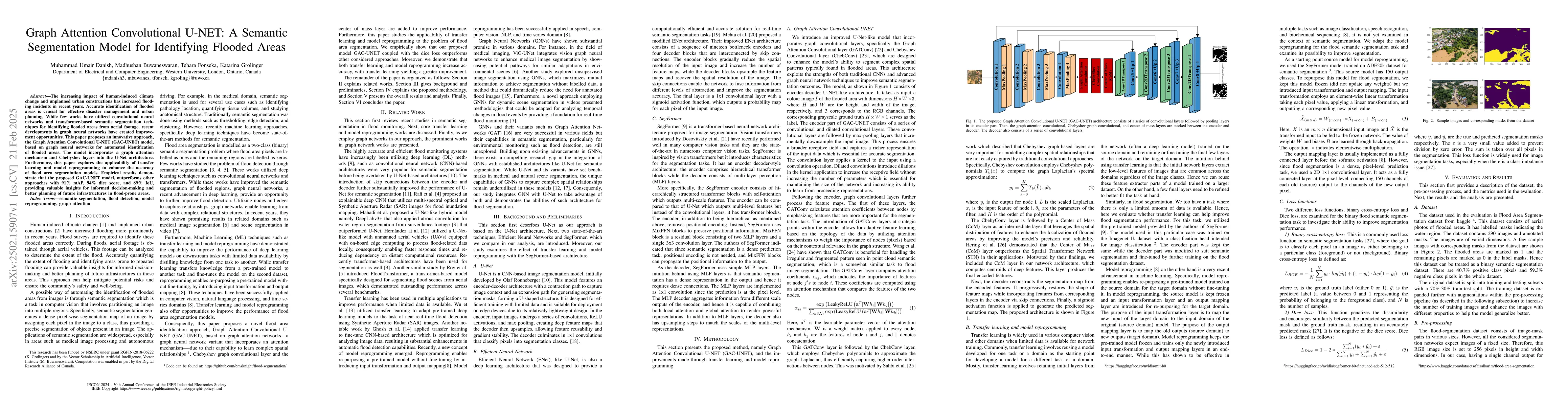 Thumbnail for Graph Attention Convolutional U-NET: A Semantic Segmentation Model for
  Identifying Flooded Areas