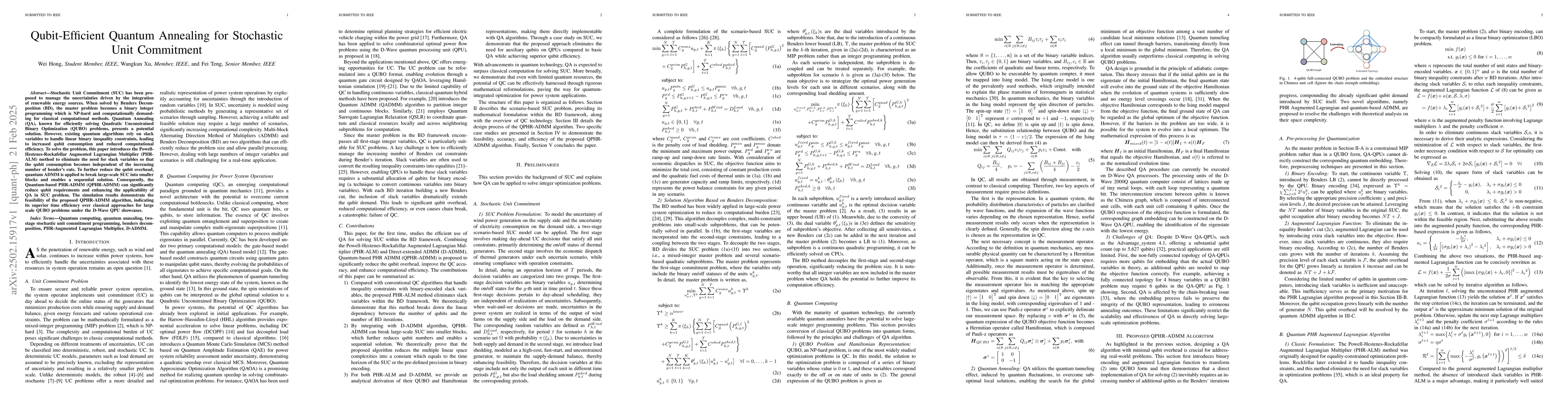 Thumbnail for Qubit-Efficient Quantum Annealing for Stochastic Unit Commitment
