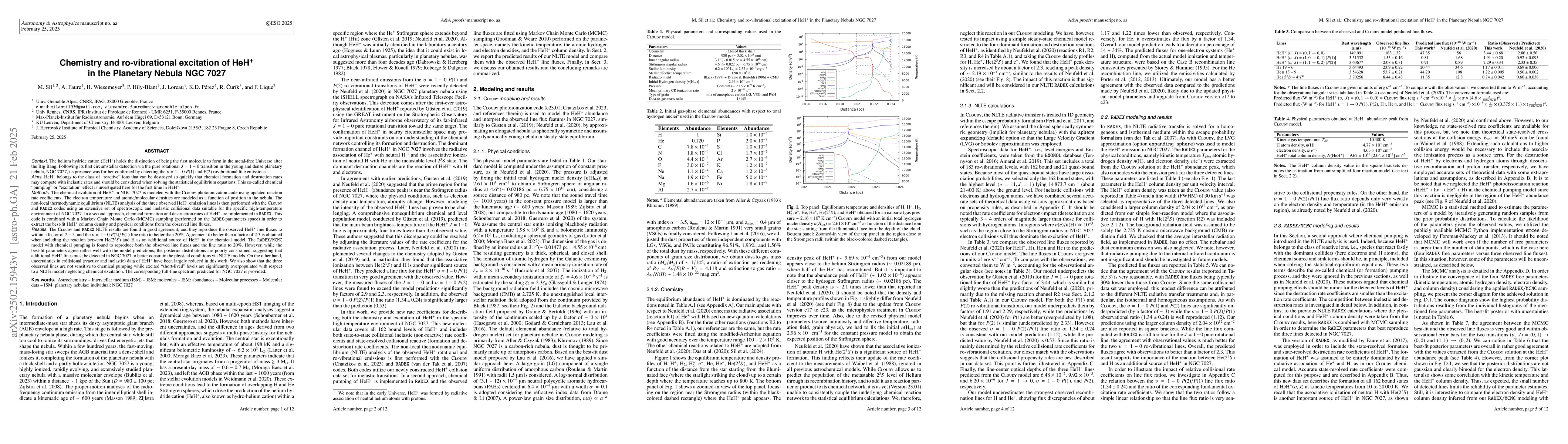 Thumbnail for Chemistry and ro-vibrational excitation of HeH$^+$ in the Planetary
  Nebula NGC 7027