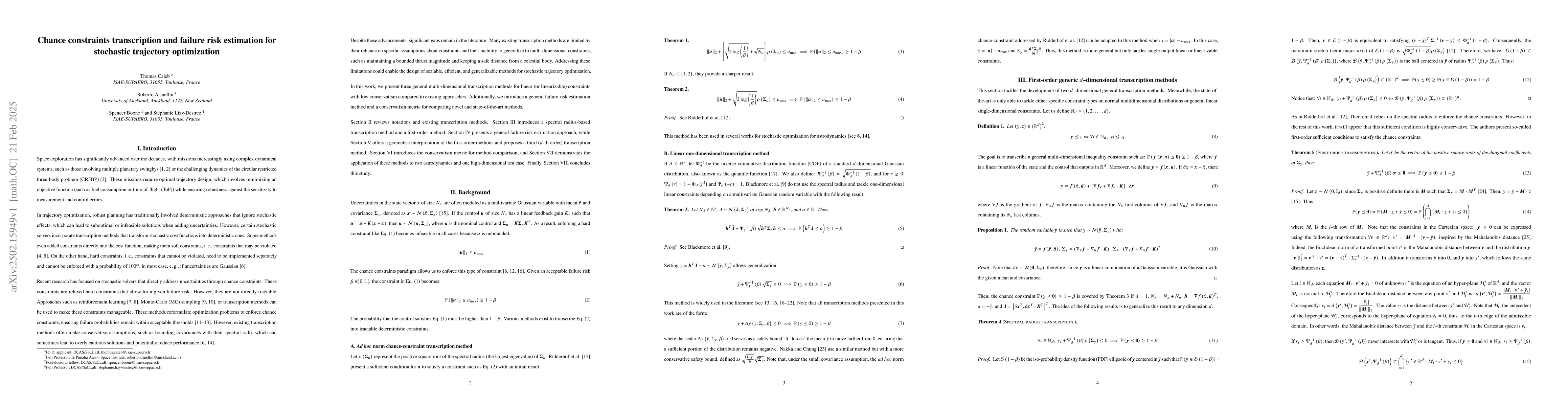 Thumbnail for Chance constraints transcription and failure risk estimation for
  stochastic trajectory optimization