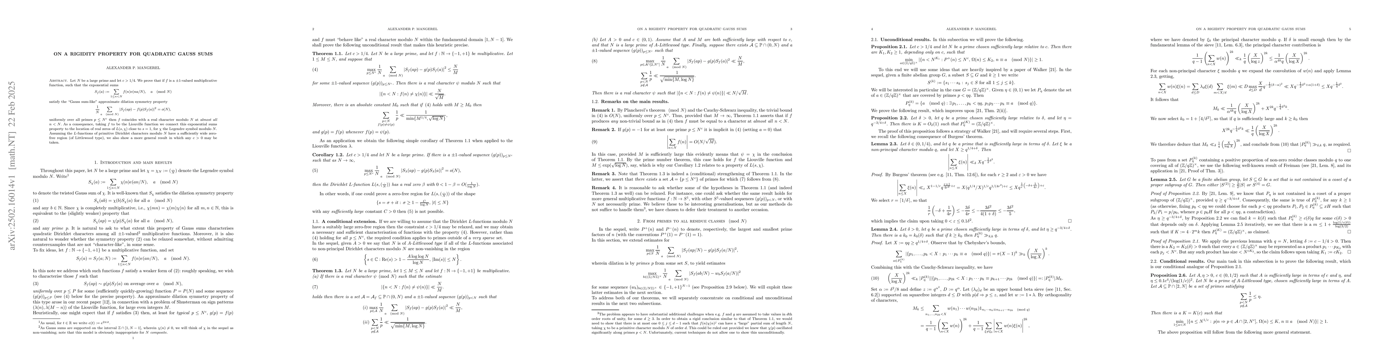 Thumbnail for On a rigidity property for quadratic Gauss sums