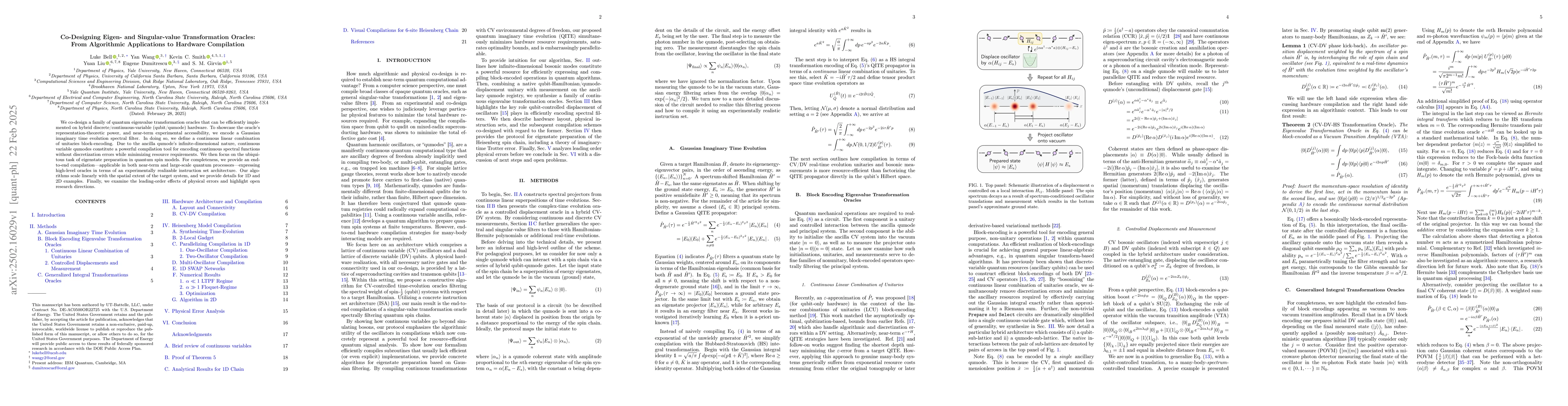 Thumbnail for Co-Designing Eigen- and Singular-value Transformation Oracles: From
  Algorithmic Applications to Hardware Compilation