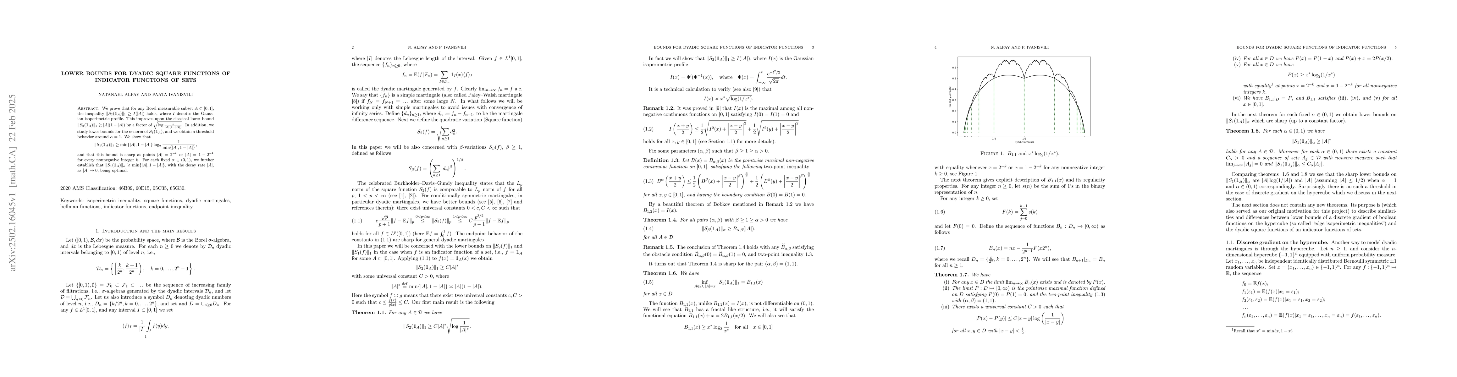 Thumbnail for Lower Bounds for Dyadic Square Functions of indicator functions of sets