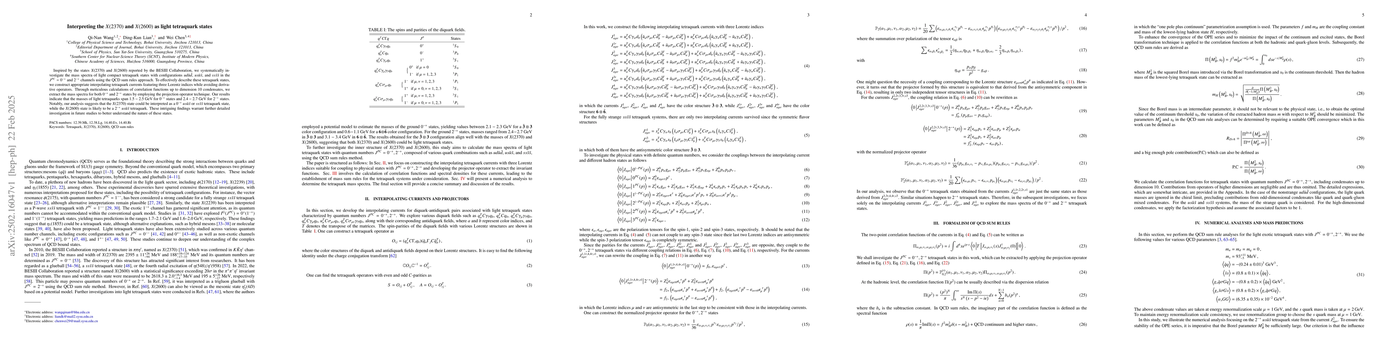 Thumbnail for Interpreting the $X(2370)$ and $X(2600)$ as light tetraquark states