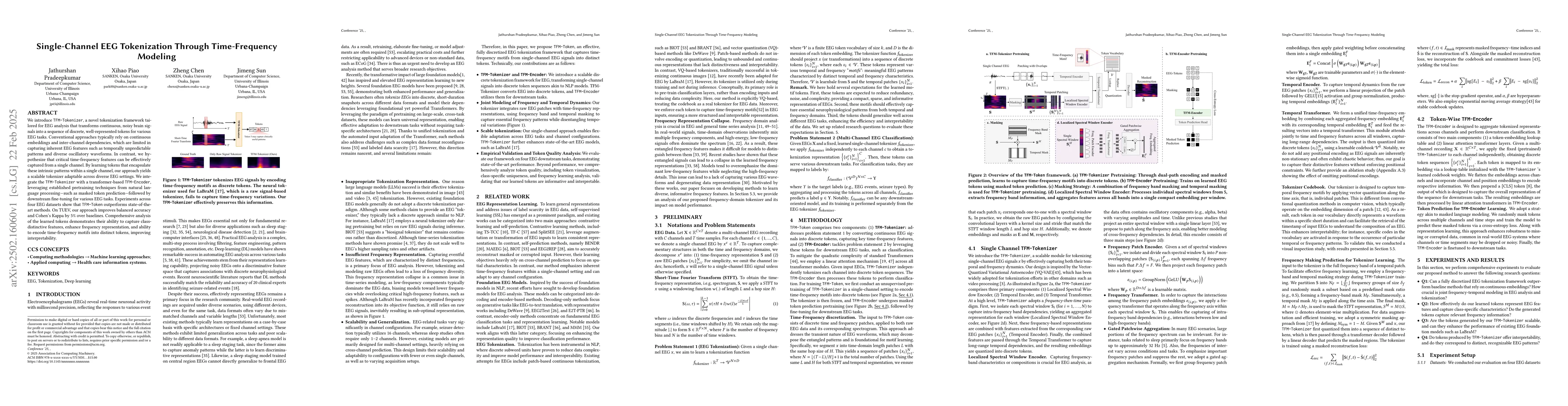 Thumbnail for Single-Channel EEG Tokenization Through Time-Frequency Modeling