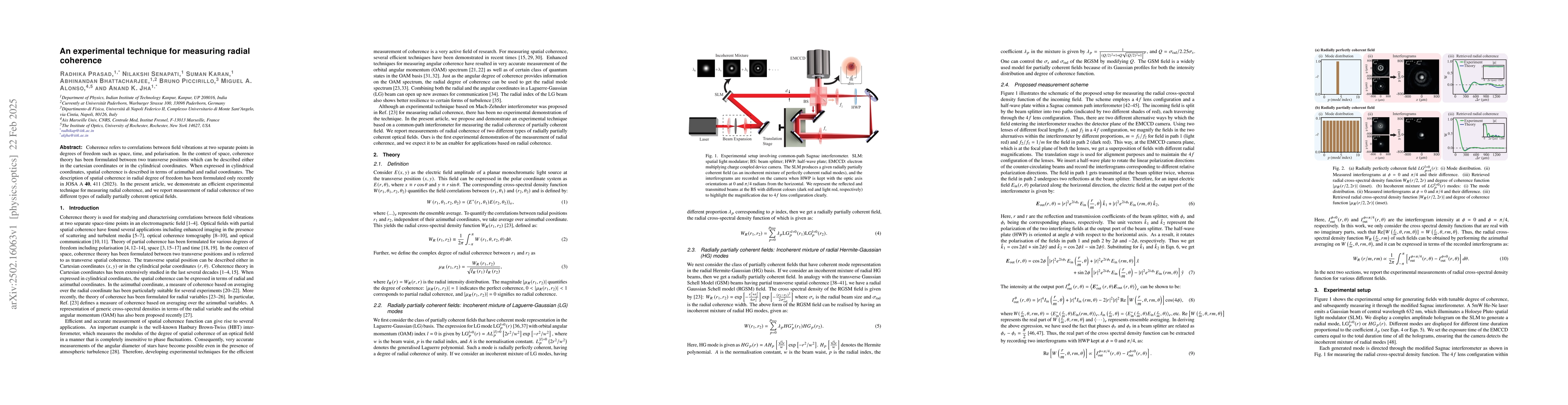 Thumbnail for An experimental technique for measuring radial coherence