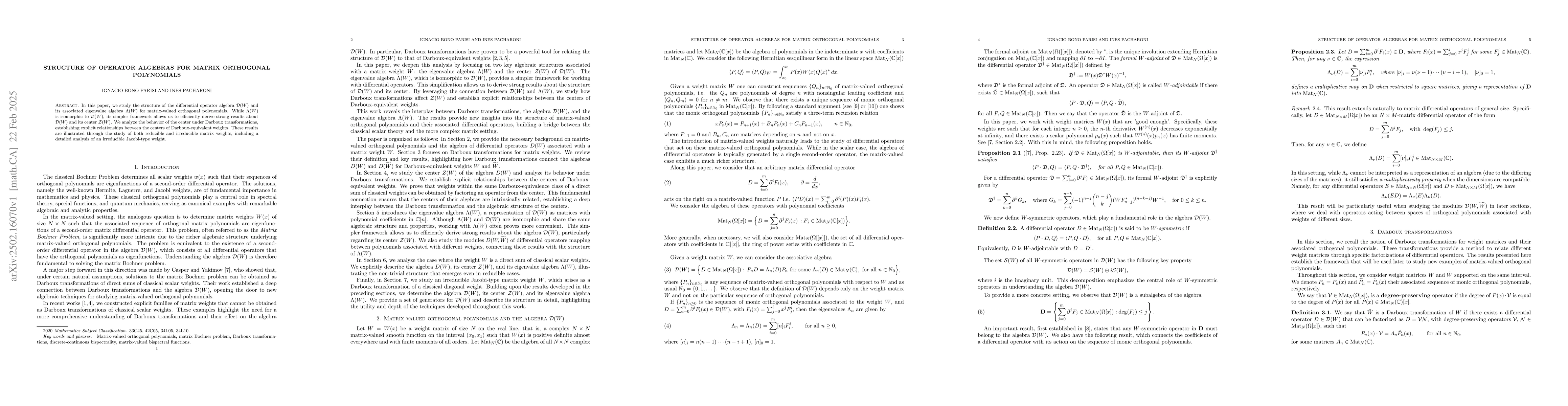 Thumbnail for Structure of operator algebras for matrix orthogonal polynomials