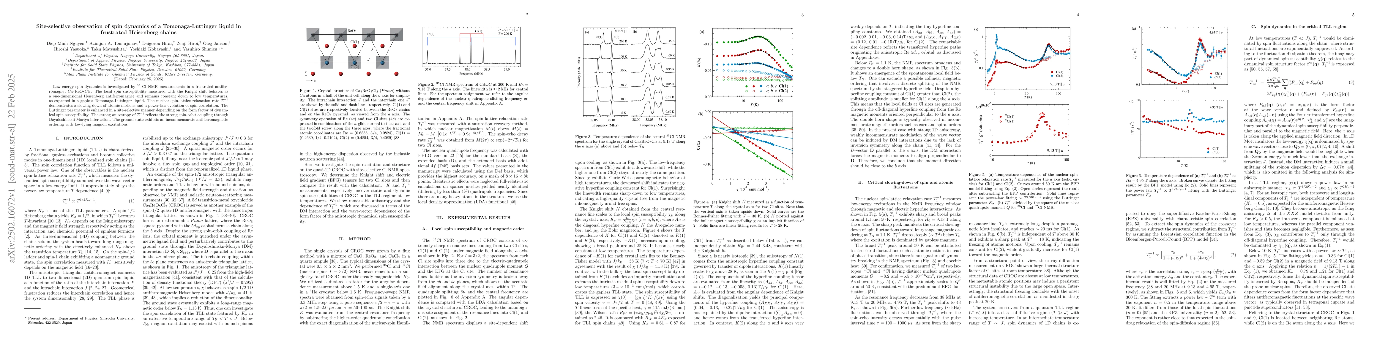 Thumbnail for Site-selective observation of spin dynamics of a Tomonaga-Luttinger
  liquid in frustrated Heisenberg chains