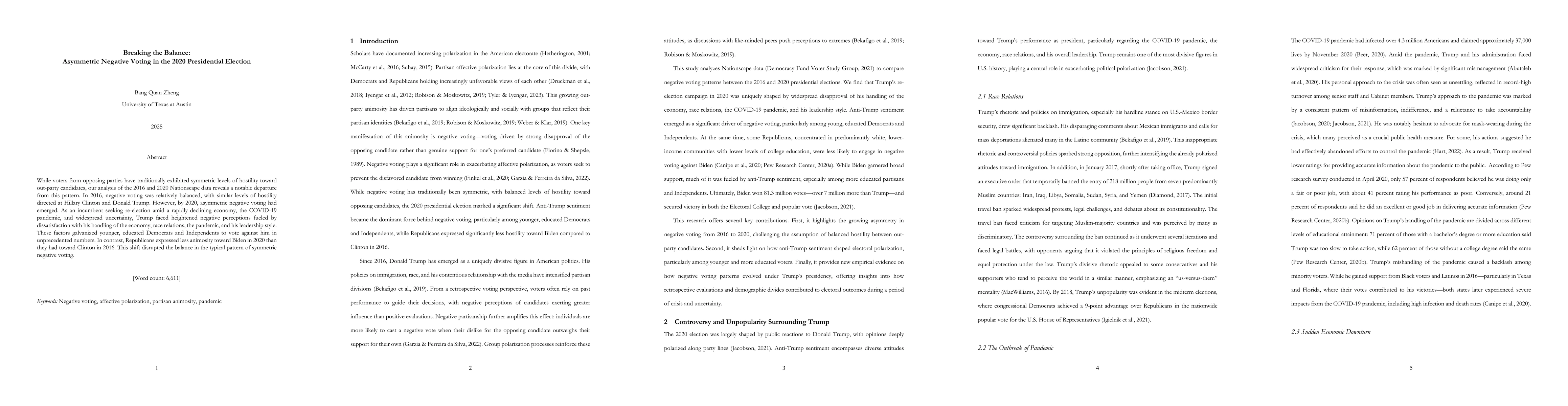 Thumbnail for Breaking the Balance: Asymmetric Negative Voting in the 2020
  Presidential Election