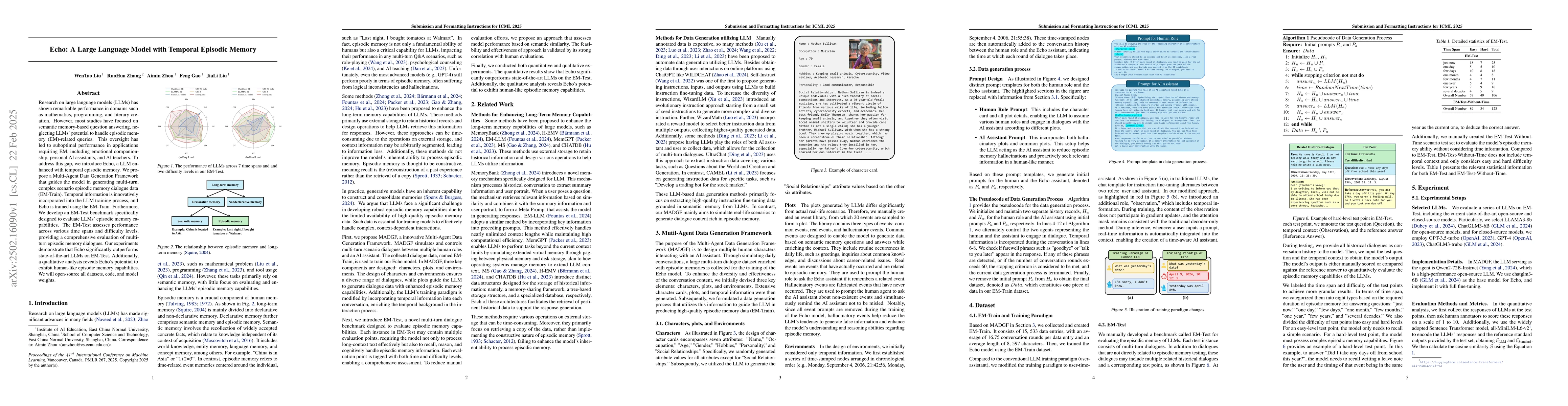 Thumbnail for Echo: A Large Language Model with Temporal Episodic Memory