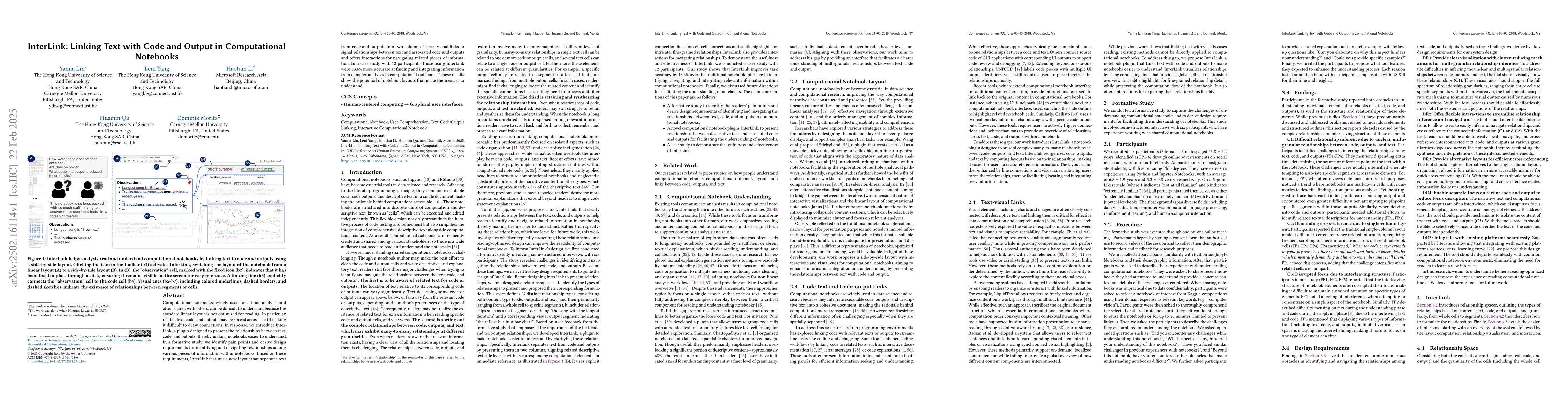Thumbnail for InterLink: Linking Text with Code and Output in Computational Notebooks
