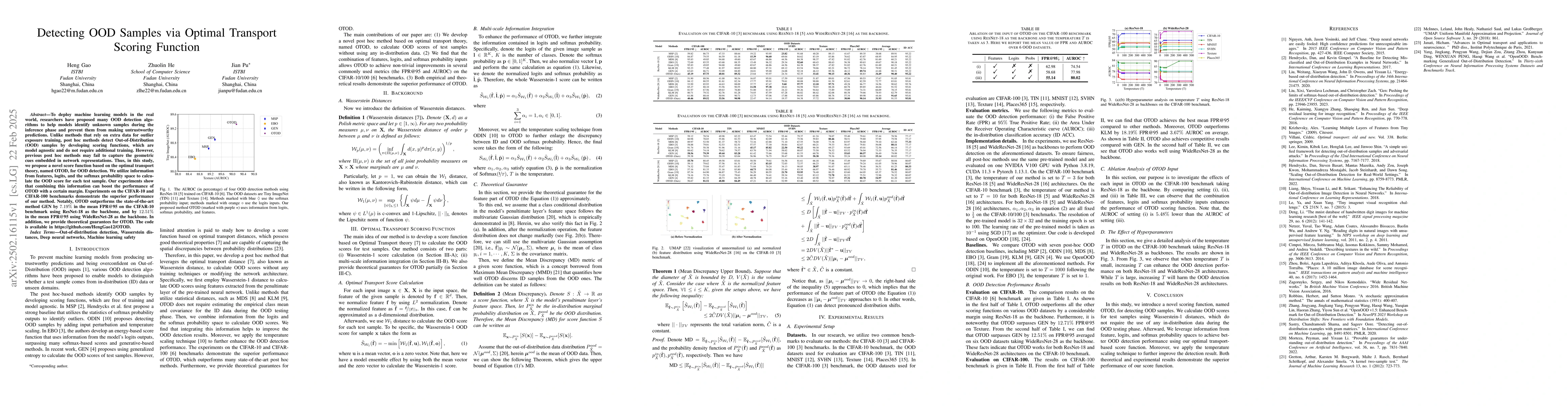 Thumbnail for Detecting OOD Samples via Optimal Transport Scoring Function