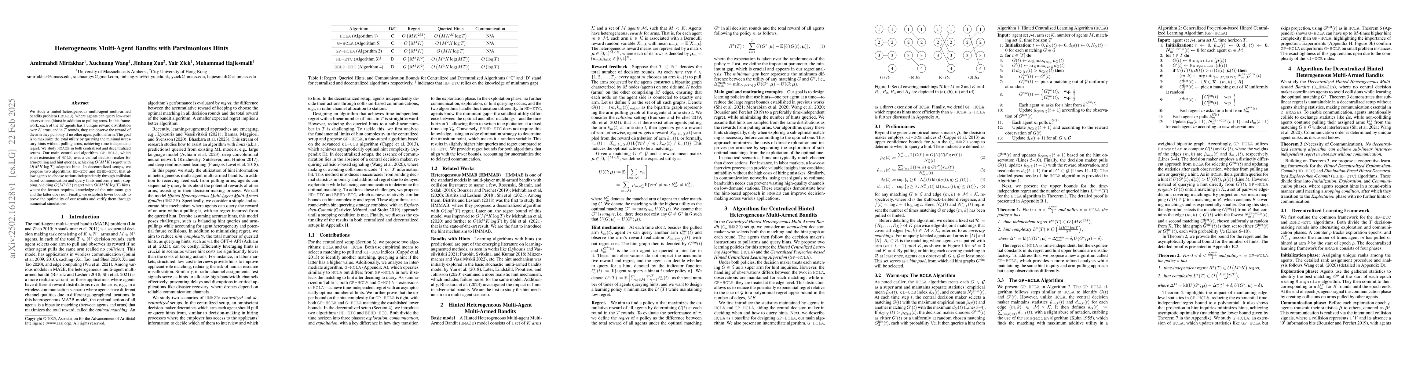 Thumbnail for Heterogeneous Multi-Agent Bandits with Parsimonious Hints