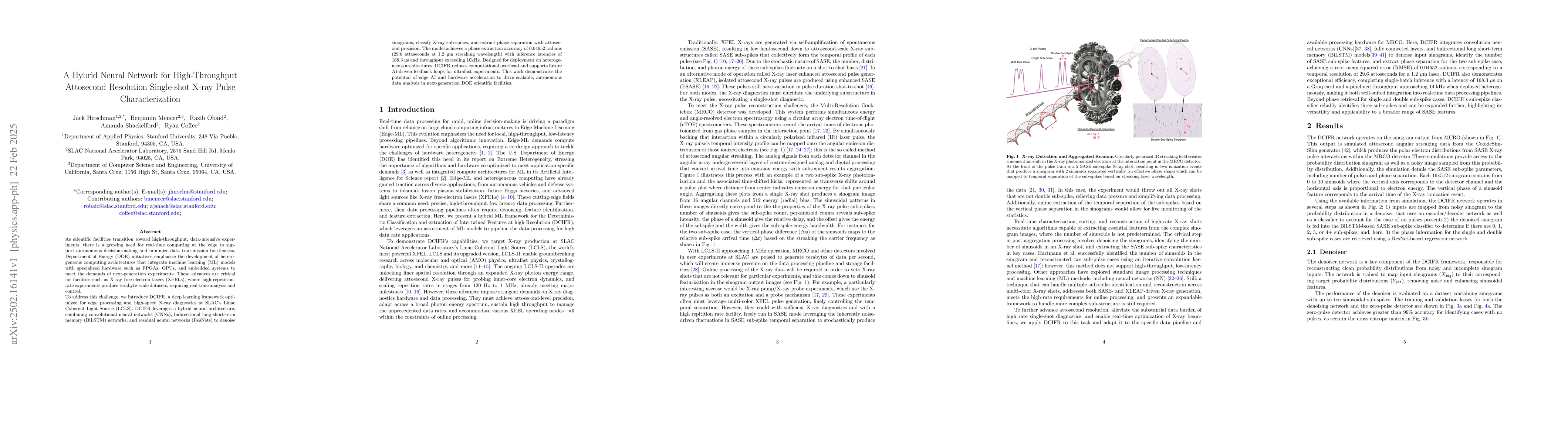 Thumbnail for A Hybrid Neural Network for High-Throughput Attosecond Resolution
  Single-shot X-ray Pulse Characterization