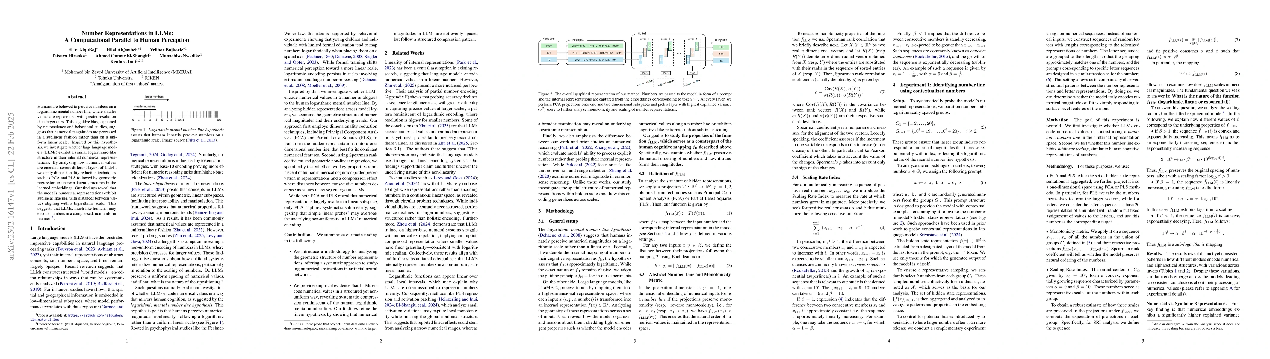 Thumbnail for Number Representations in LLMs: A Computational Parallel to Human
  Perception
