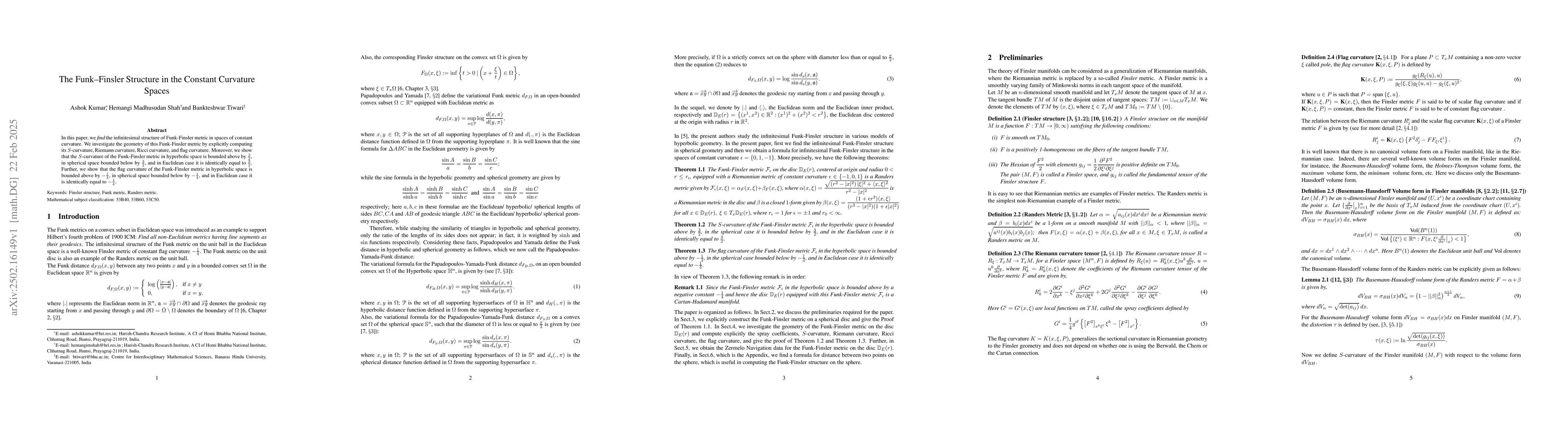 Thumbnail for The Funk-Finsler Structure in the Constant Curvature Spaces