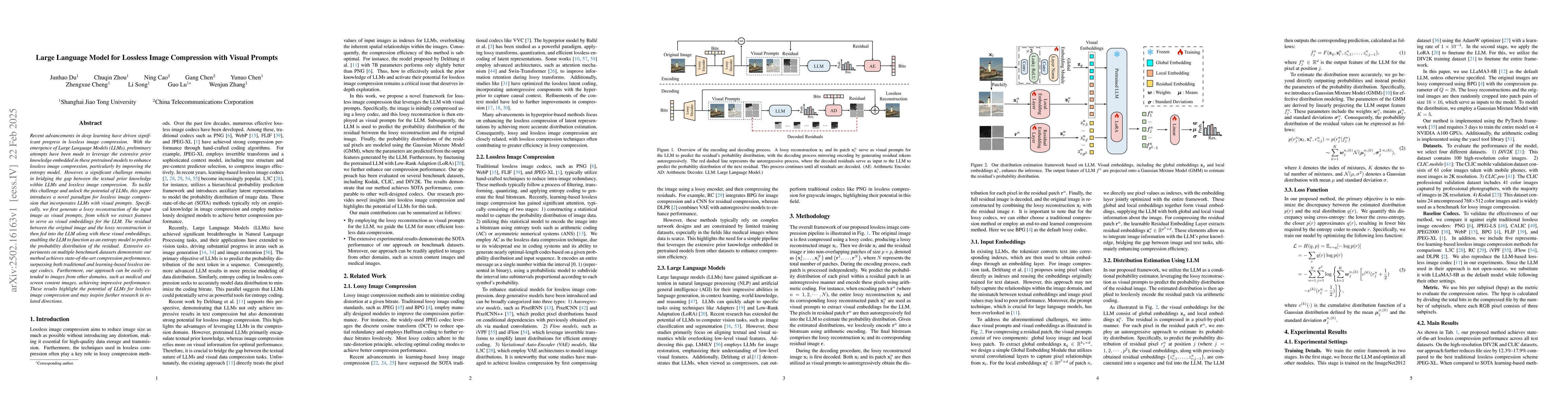 Thumbnail for Large Language Model for Lossless Image Compression with Visual Prompts