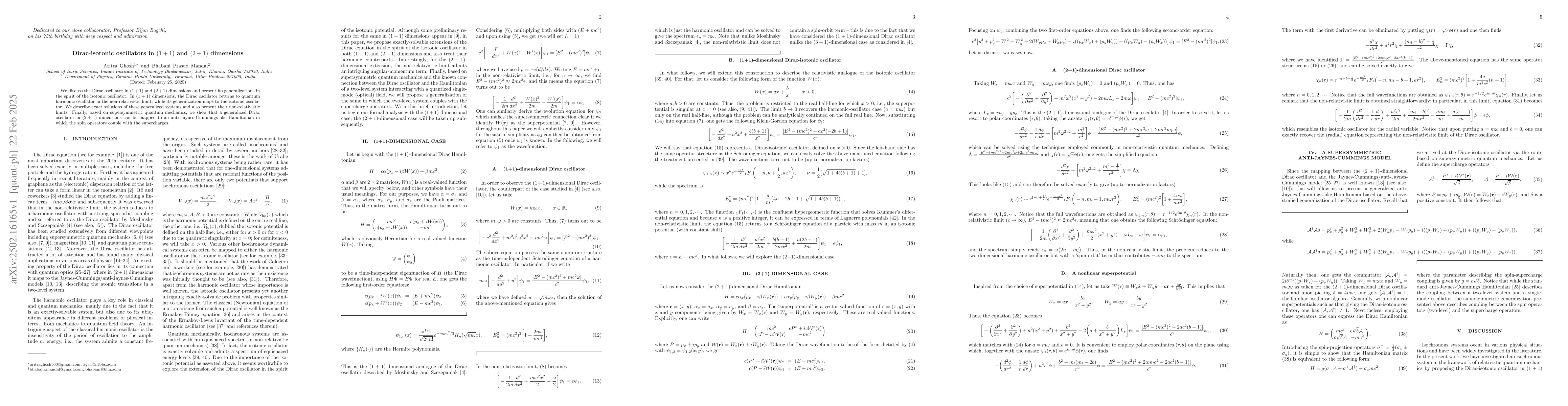 Thumbnail for Dirac-isotonic oscillators in (1 + 1) and (2 + 1) dimensions