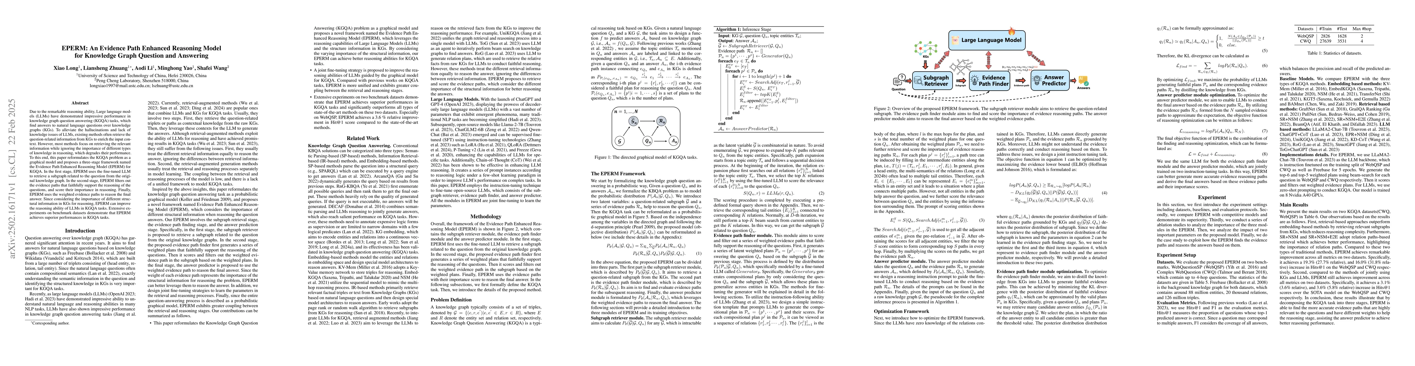 Thumbnail for EPERM: An Evidence Path Enhanced Reasoning Model for Knowledge Graph
  Question and Answering