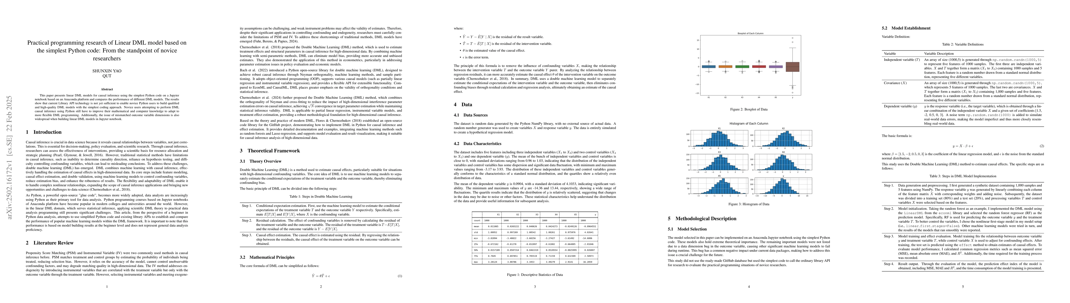 Thumbnail for Practical programming research of Linear DML model based on the simplest
  Python code: From the standpoint of novice researchers
