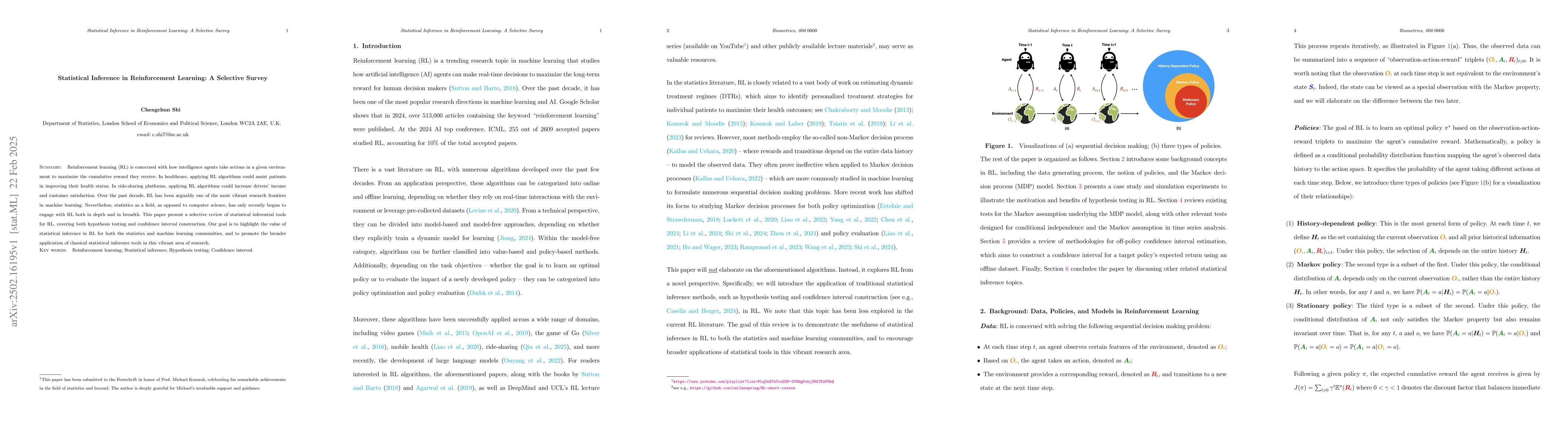 Thumbnail for Statistical Inference in Reinforcement Learning: A Selective Survey