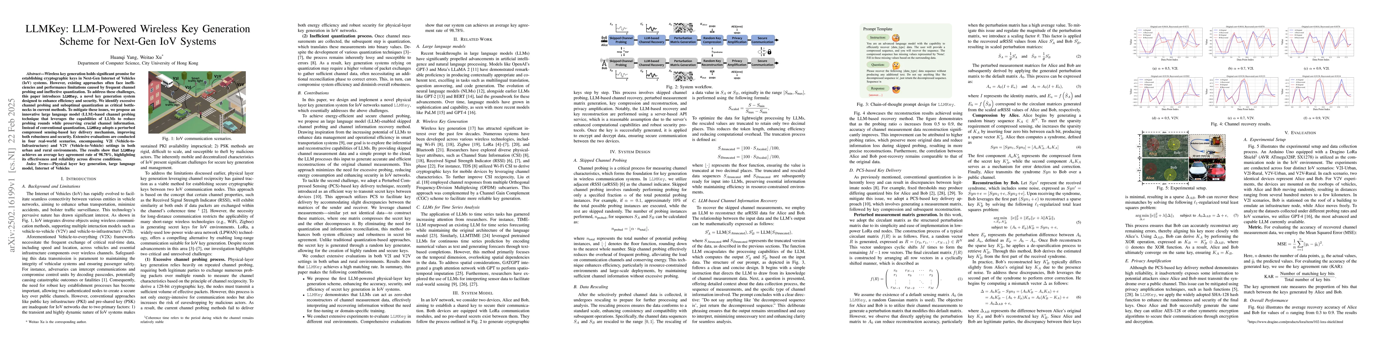 Thumbnail for LLMKey: LLM-Powered Wireless Key Generation Scheme for Next-Gen IoV
  Systems