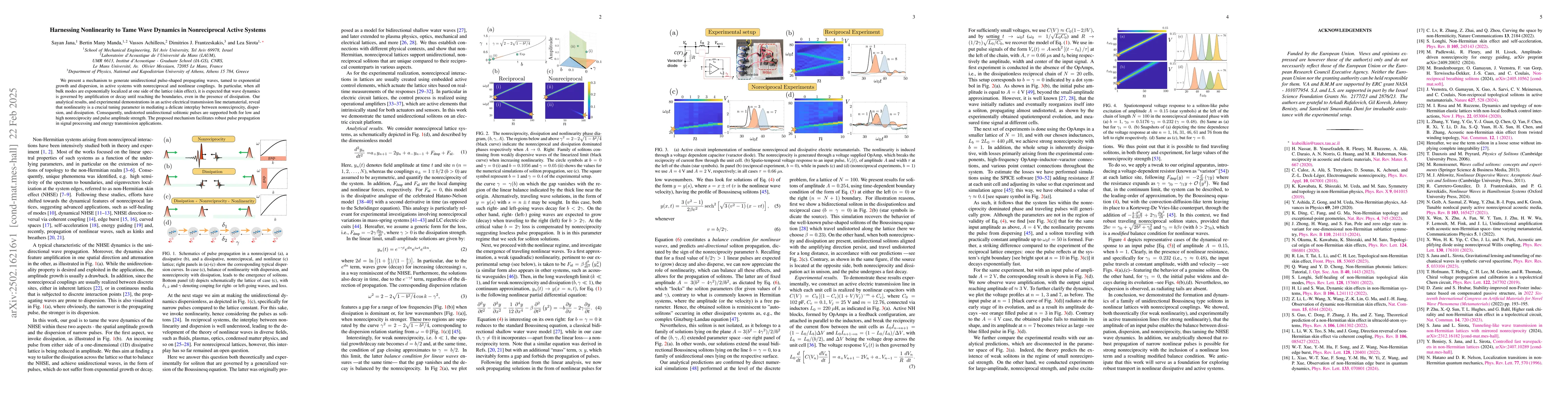 Thumbnail for Harnessing Nonlinearity to Tame Wave Dynamics in Nonreciprocal Active
  Systems