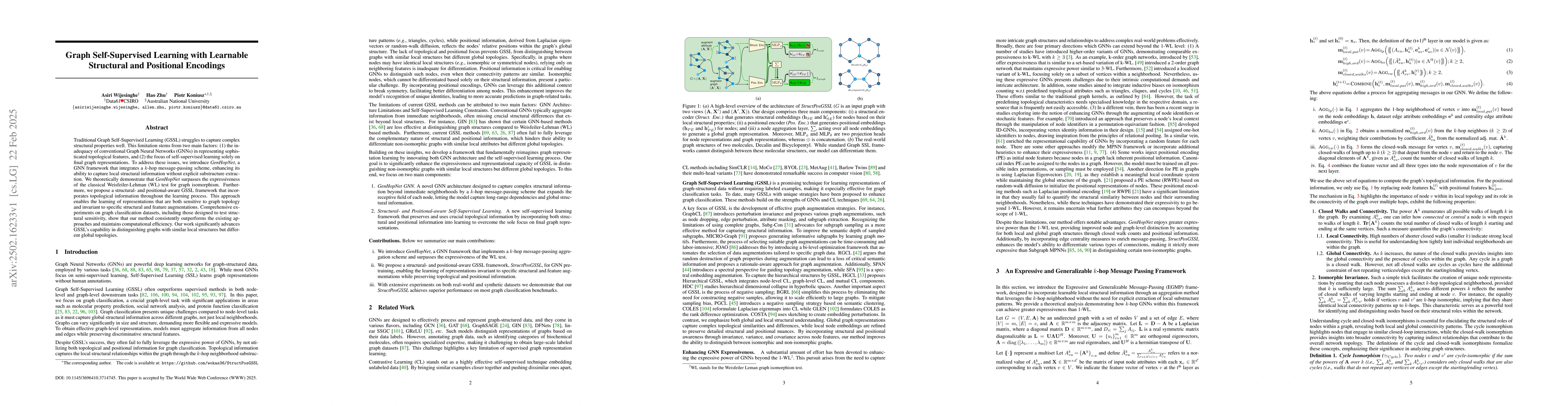 Thumbnail for Graph Self-Supervised Learning with Learnable Structural and Positional
  Encodings