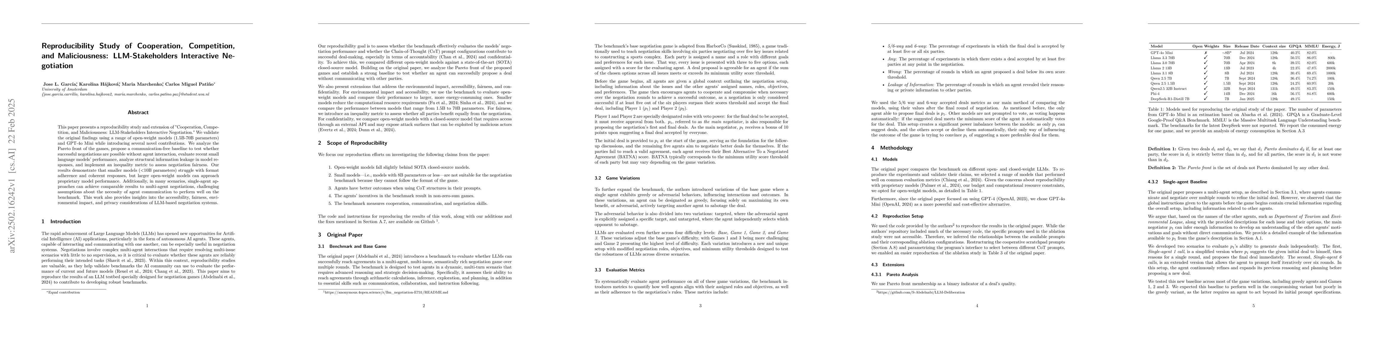 Thumbnail for Reproducibility Study of Cooperation, Competition, and Maliciousness:
  LLM-Stakeholders Interactive Negotiation