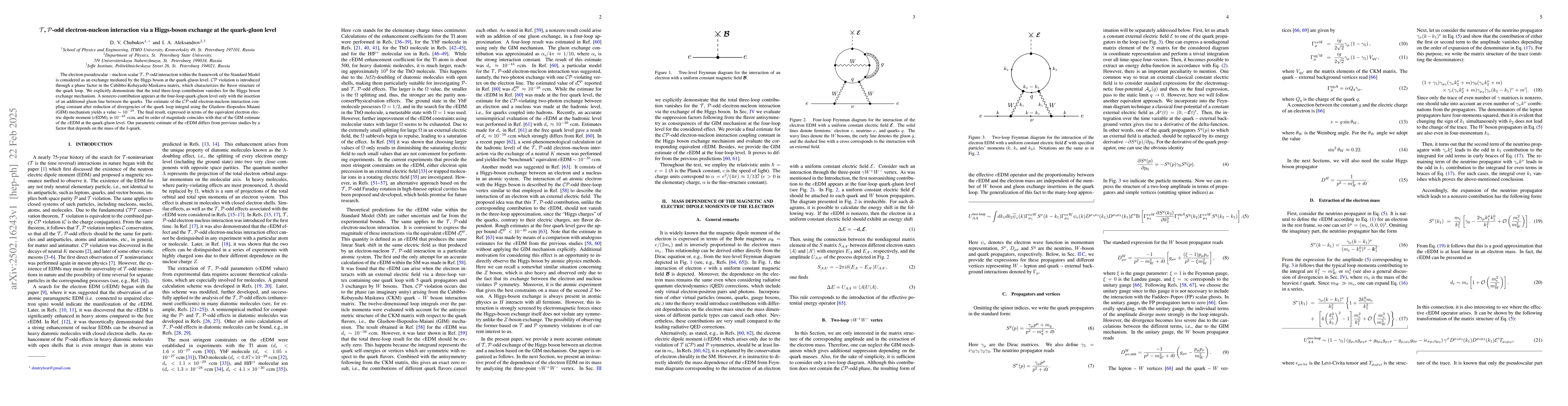 Thumbnail for $\mathcal{T}$, $\mathcal{P}$-odd electron-nucleon interaction via a
  Higgs-boson exchange at the quark-gluon level