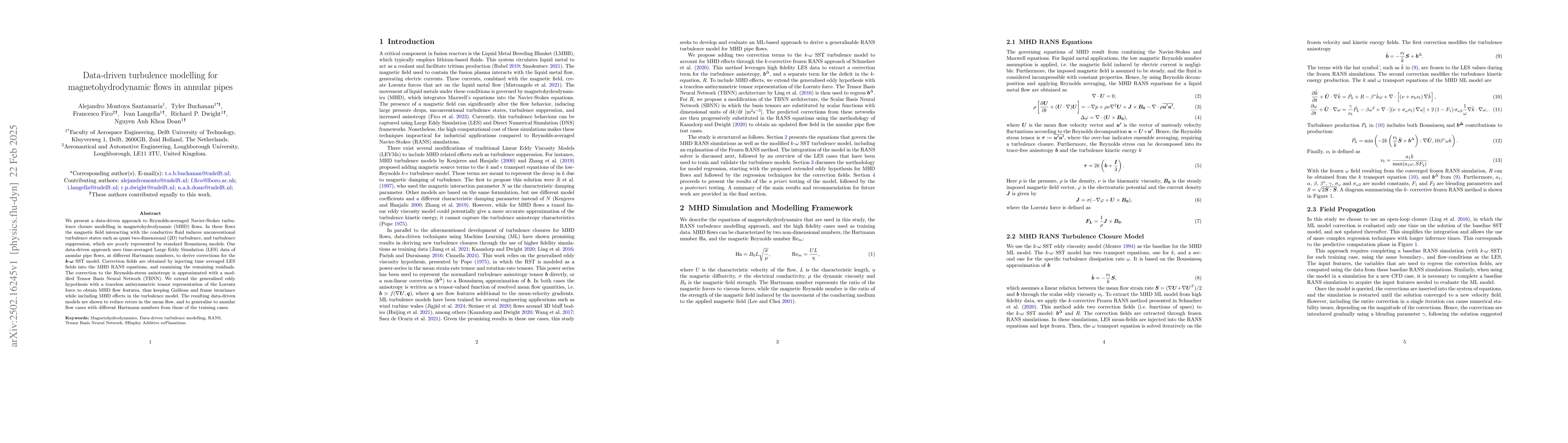 Thumbnail for Data-driven turbulence modelling for magnetohydrodynamic flows in
  annular pipes