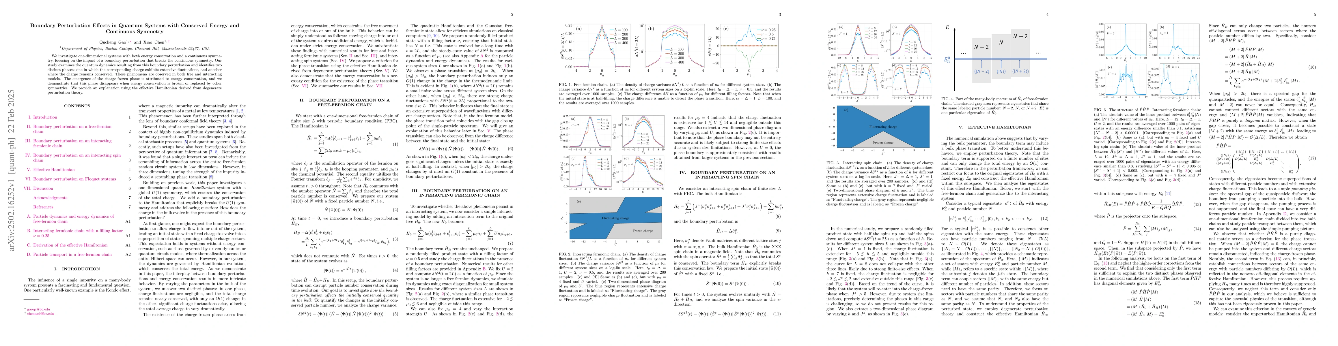 Thumbnail for Boundary Perturbation Effects in Quantum Systems with Conserved Energy
  and Continuous Symmetry