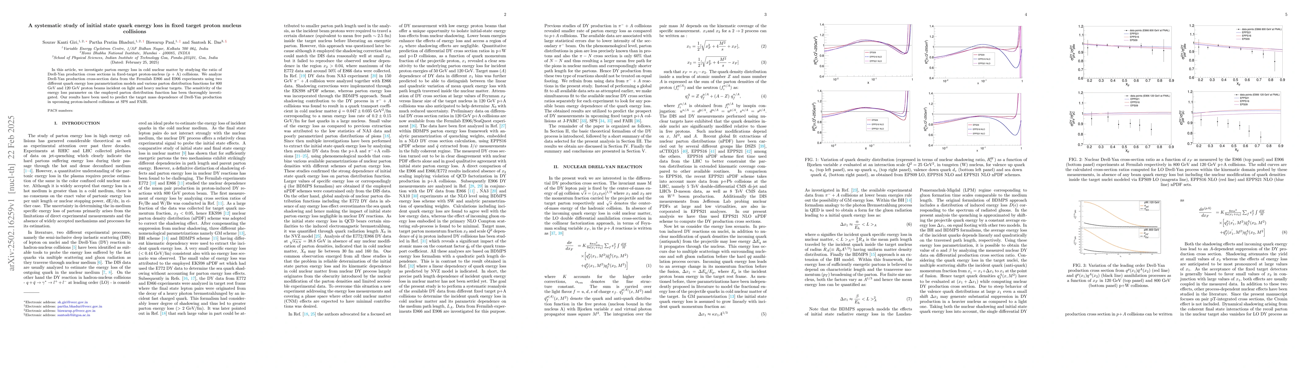Thumbnail for A systematic study of initial state quark energy loss in fixed target
  proton nucleus collision