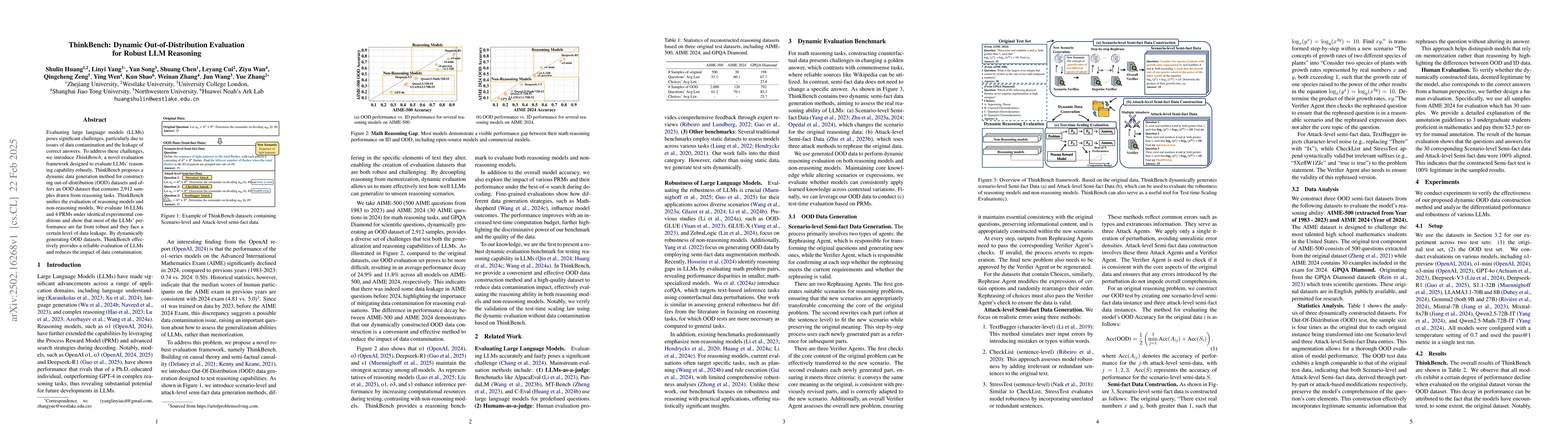 Thumbnail for ThinkBench: Dynamic Out-of-Distribution Evaluation for Robust LLM
  Reasoning