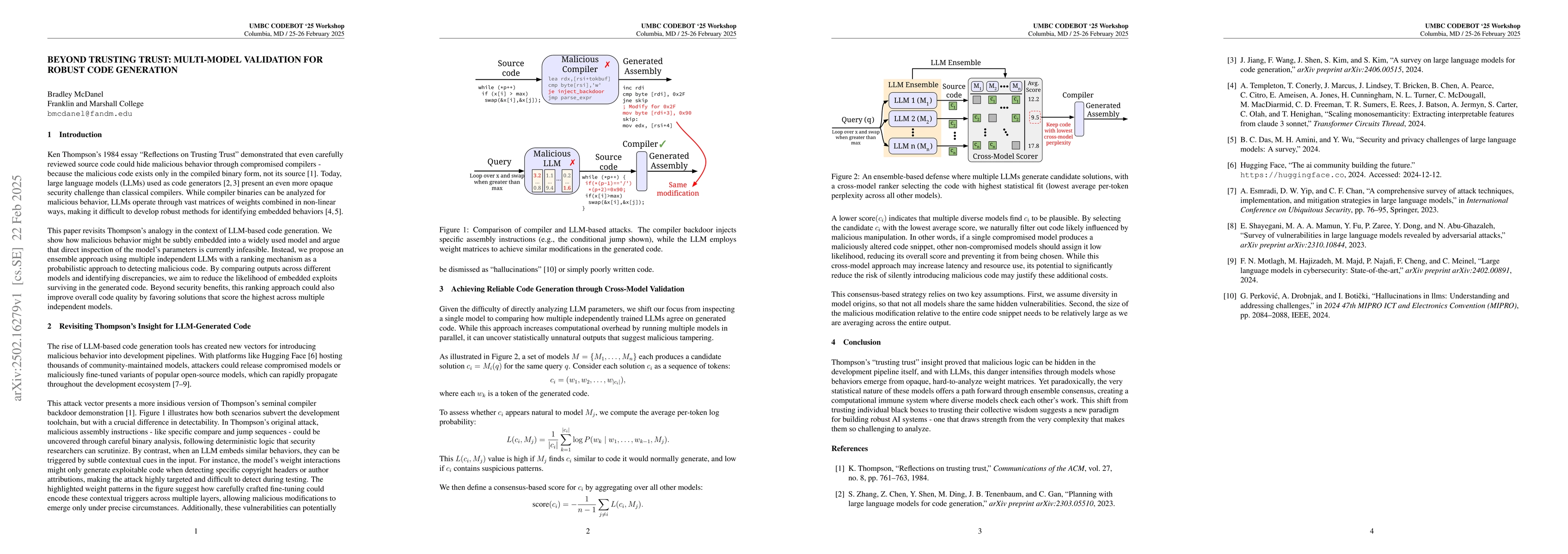 Thumbnail for Beyond Trusting Trust: Multi-Model Validation for Robust Code Generation