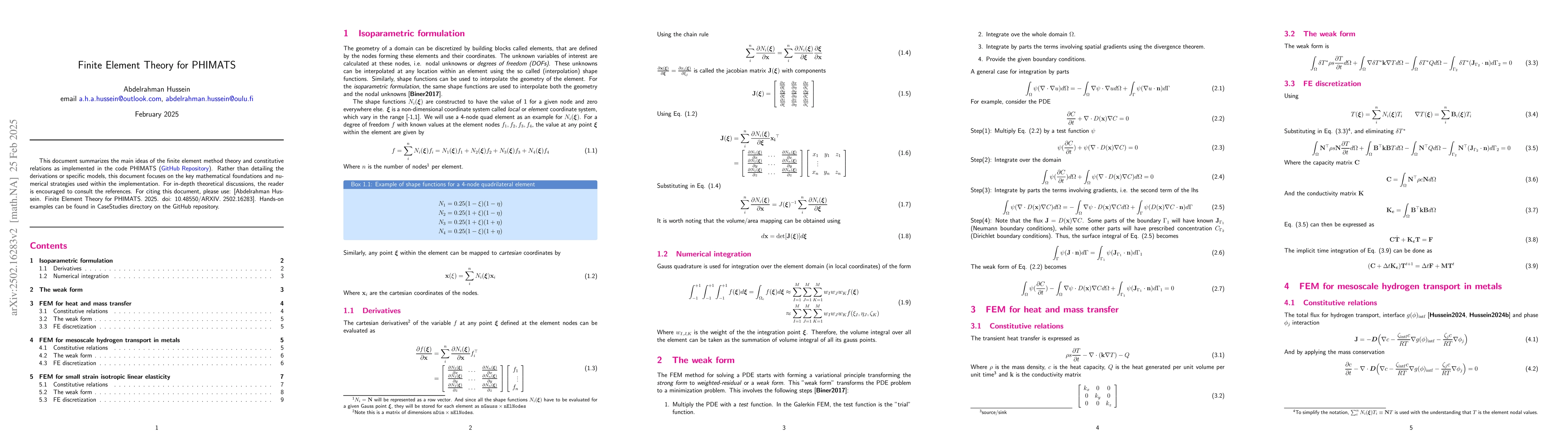 Thumbnail for Finite Element Theory for PHIMATS