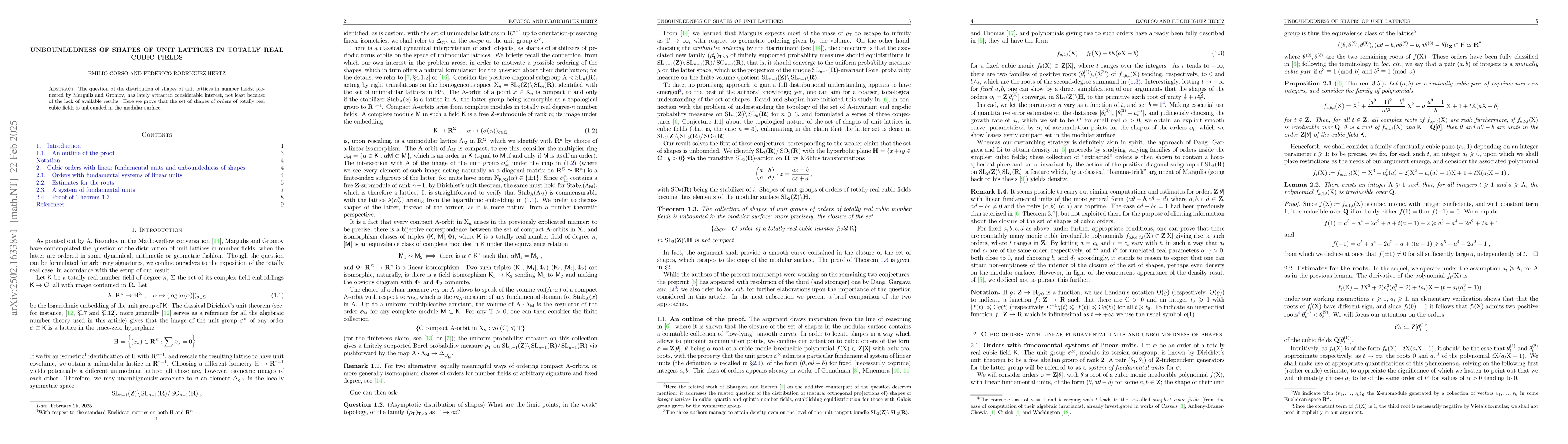 Thumbnail for Unboundedness of shapes of unit lattices in totally real cubic fields