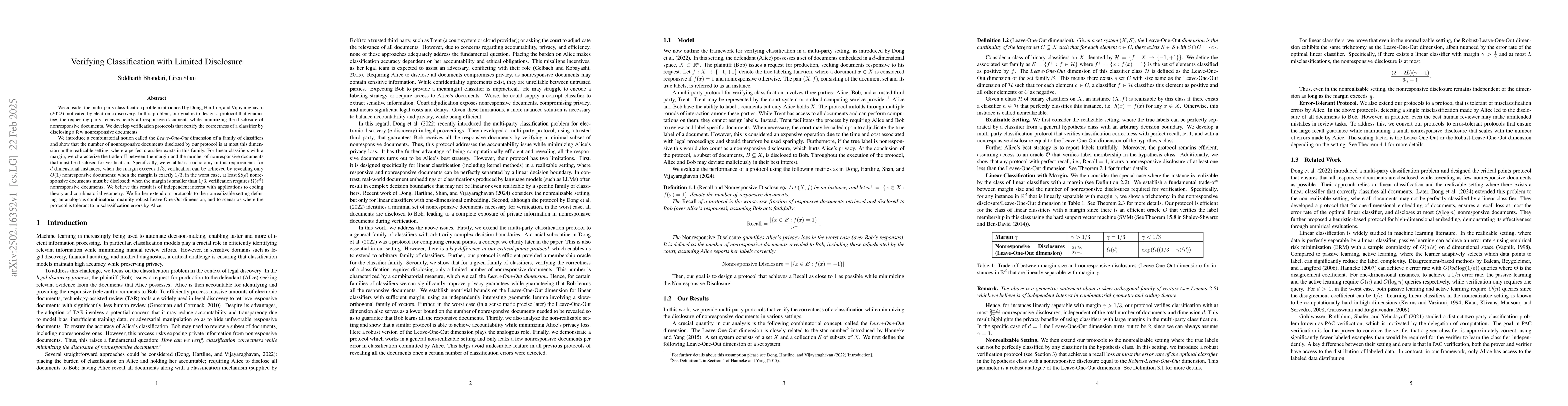 Thumbnail for Verifying Classification with Limited Disclosure