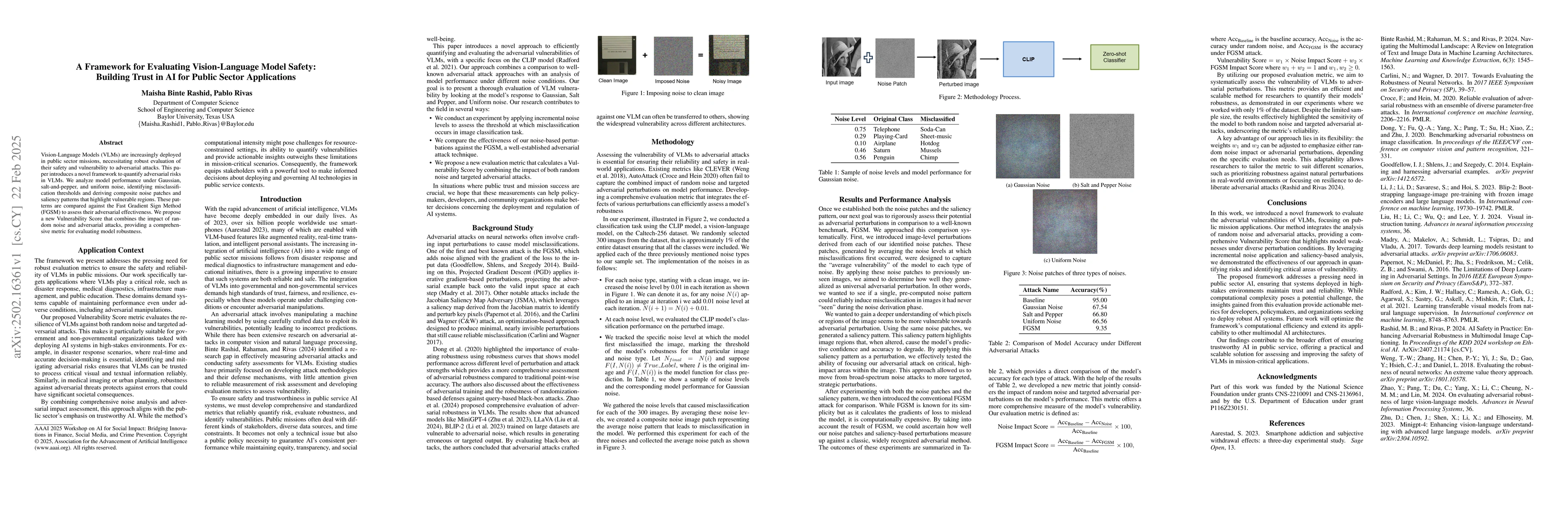 Thumbnail for A Framework for Evaluating Vision-Language Model Safety: Building Trust
  in AI for Public Sector Applications