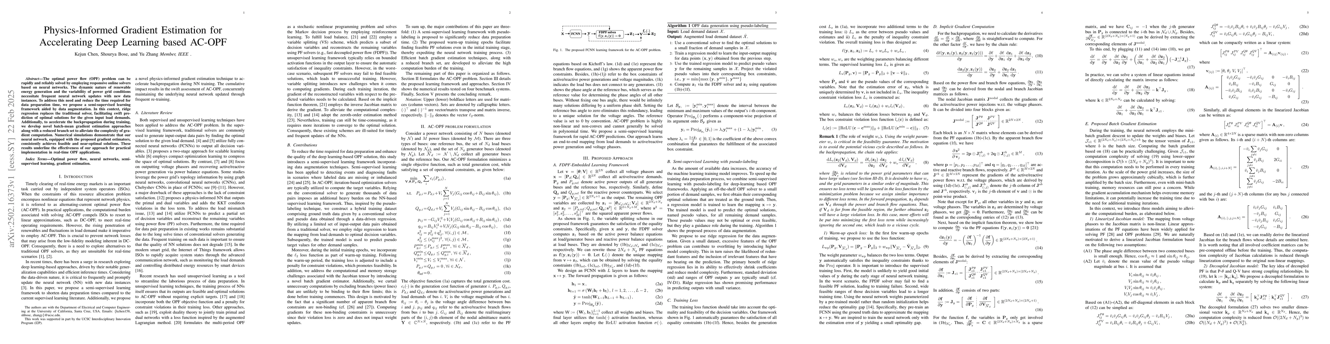 Thumbnail for Physics-Informed Gradient Estimation for Accelerating Deep Learning
  based AC-OPF