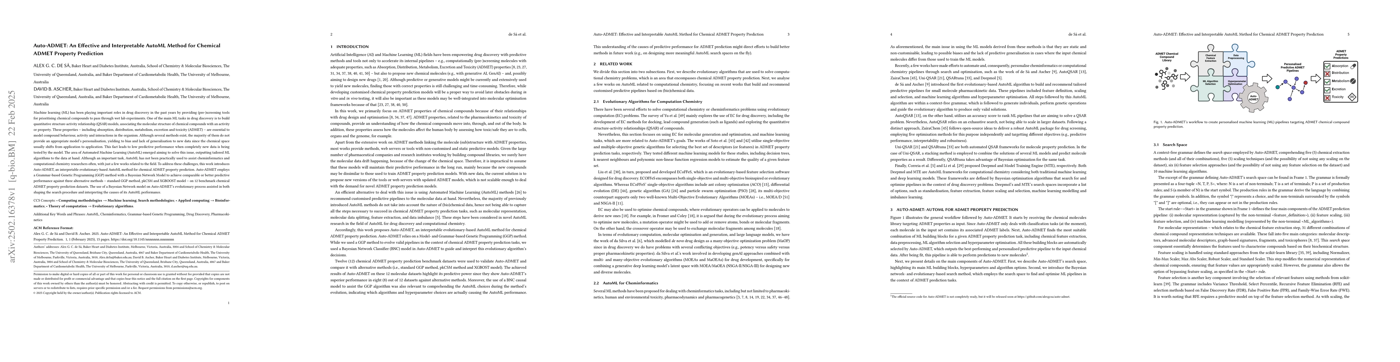 Thumbnail for Auto-ADMET: An Effective and Interpretable AutoML Method for Chemical
  ADMET Property Prediction
