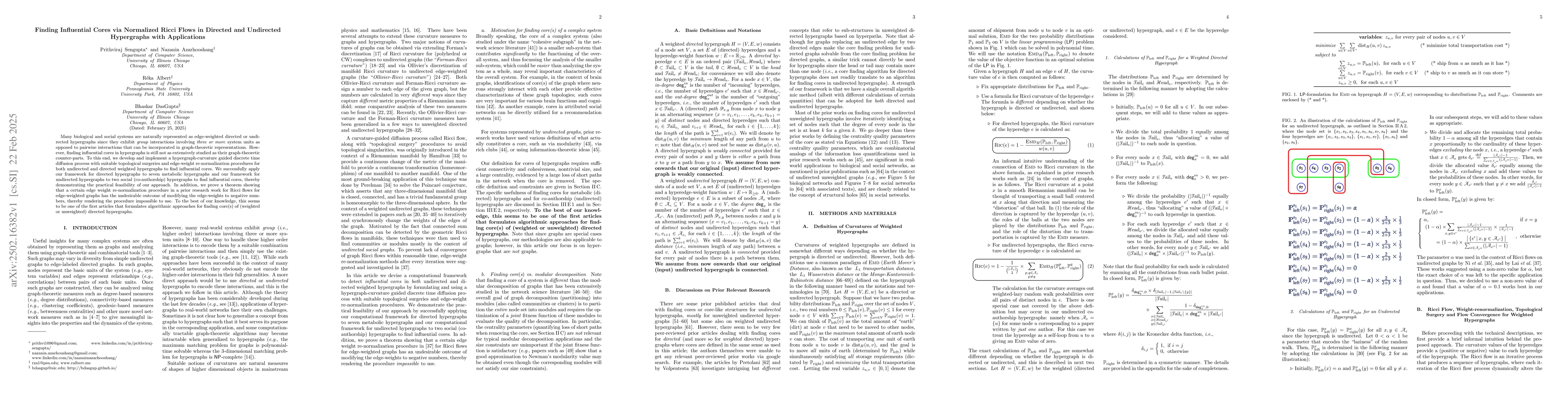 Thumbnail for Finding Influential Cores via Normalized Ricci Flows in Directed and
  Undirected Hypergraphs with Applications