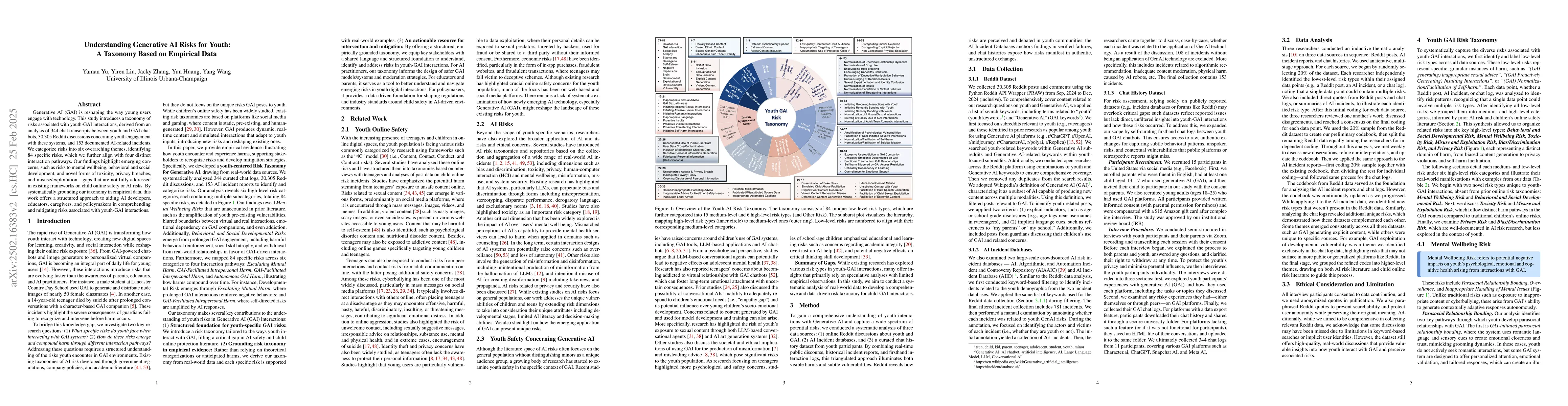 Thumbnail for Understanding Generative AI Risks for Youth: A Taxonomy Based on
  Empirical Data