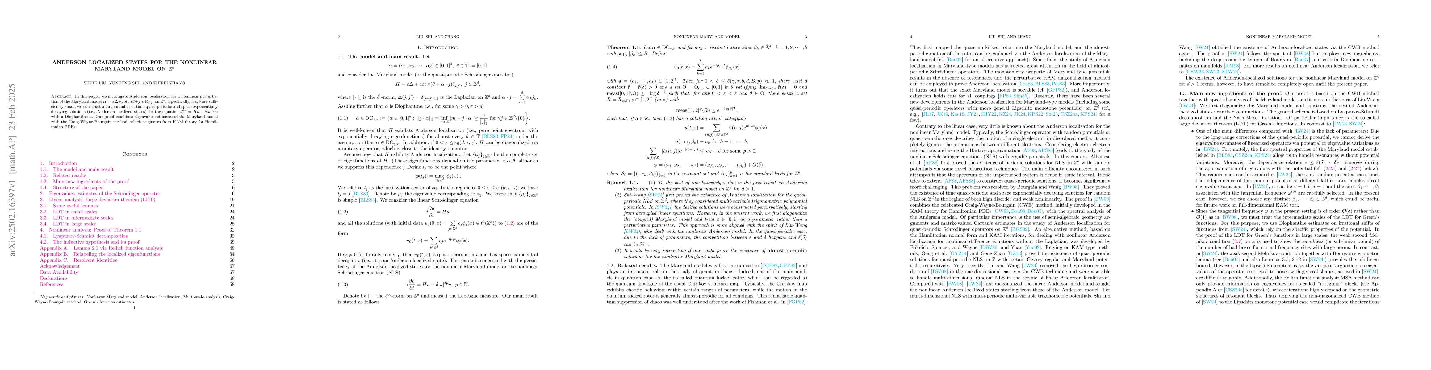 Thumbnail for Anderson localized states for the nonlinear Maryland model on
  $\mathbb{Z}^d$