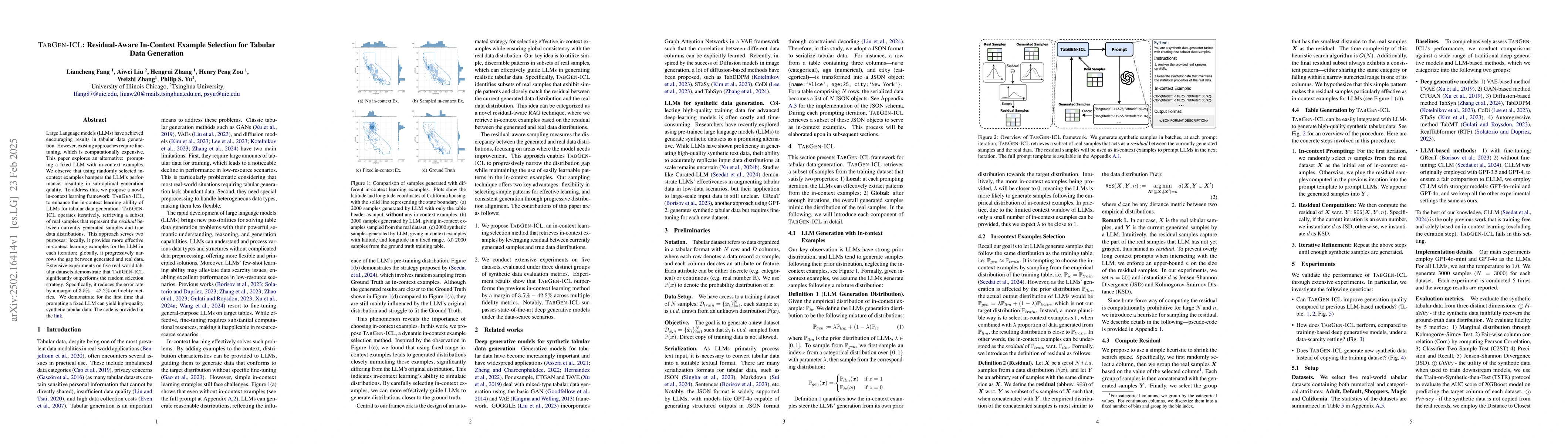 Thumbnail for TabGen-ICL: Residual-Aware In-Context Example Selection for Tabular Data
  Generation