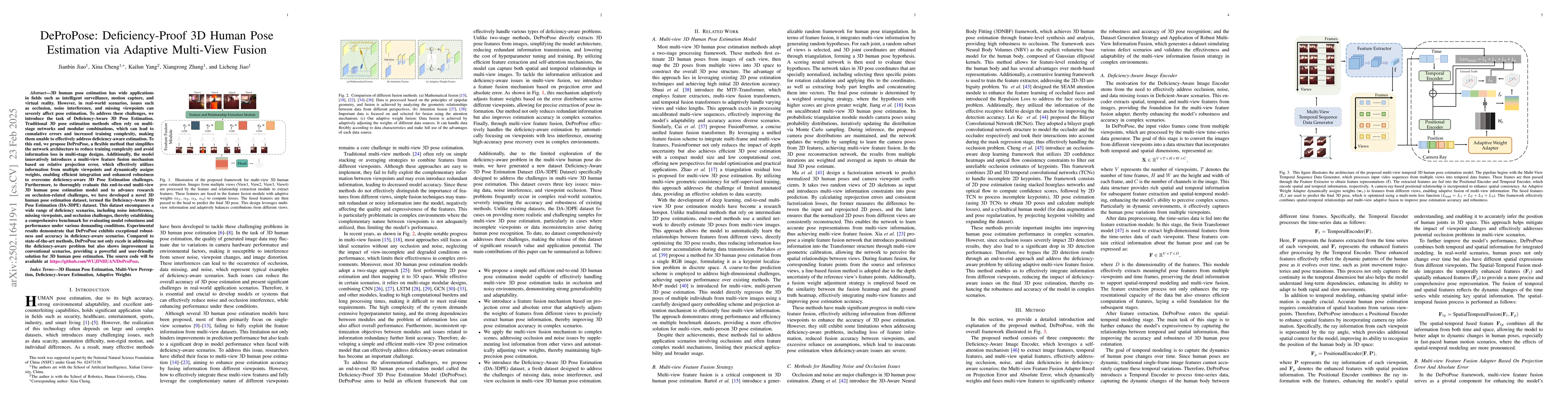 Thumbnail for DeProPose: Deficiency-Proof 3D Human Pose Estimation via Adaptive
  Multi-View Fusion