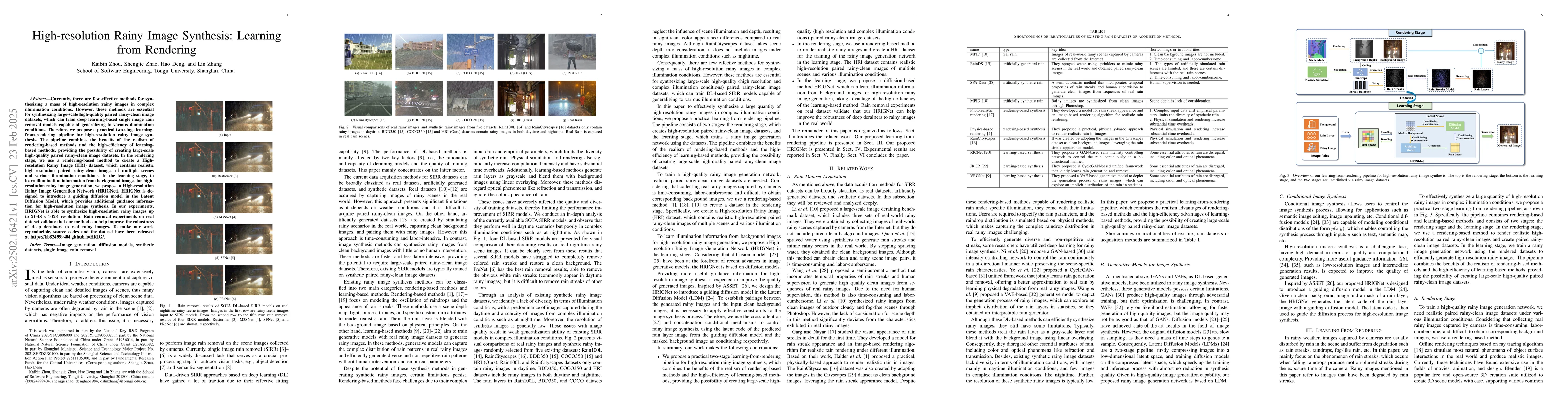 Thumbnail for High-resolution Rainy Image Synthesis: Learning from Rendering